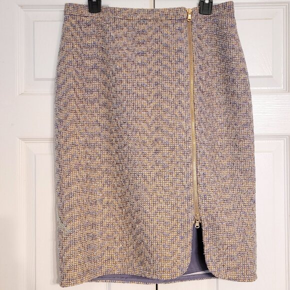 J. Crew Metallic Sparkle Tweed Zipper Skirt - Picture 2 of 11